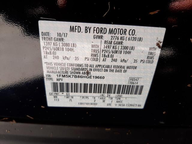 Photo 10 from auction – 2017 FORD EXPLORER with VIN 1FM5K7B86HGE19660