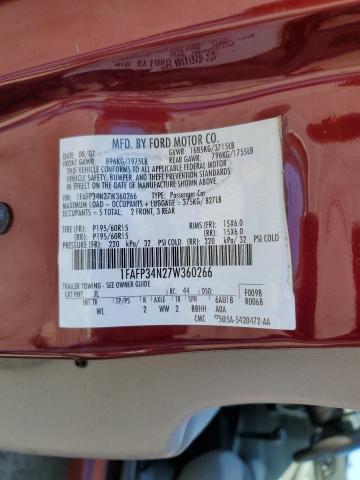 Photo 10 from auction – 2007 FORD FOCUS ZX4 with VIN 1FAFP34N27W360266