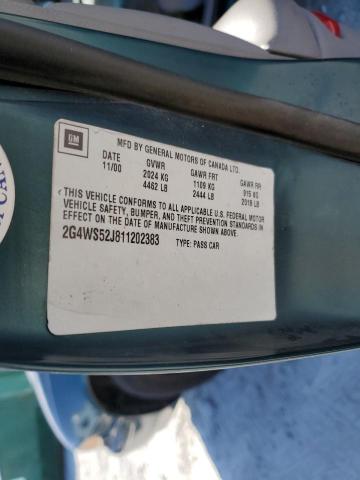 Photo 10 from auction – 2001 BUICK CENTURY CU with VIN 2G4WS52J811202383