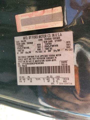 Photo 10 from auction – 2002 FORD RANGER SUP with VIN 1FTZR45E82PB58380