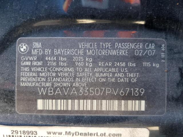 Photo 10 from auction – 2007 BMW 328 I with VIN WBAVA33507PV67139