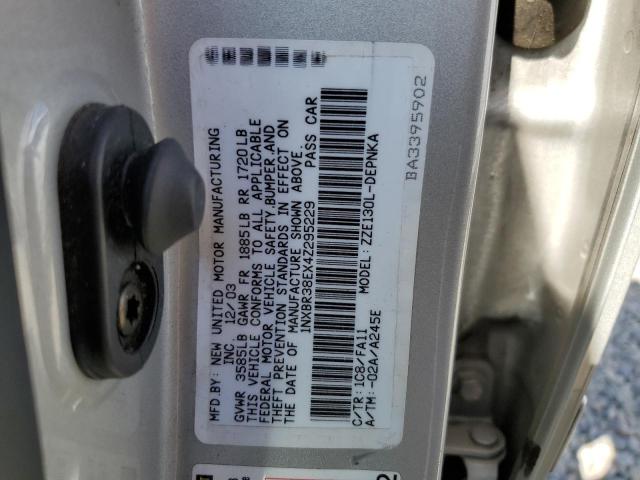 Photo 10 from auction – 2004 TOYOTA COROLLA CE with VIN 1NXBR38EX4Z295229
