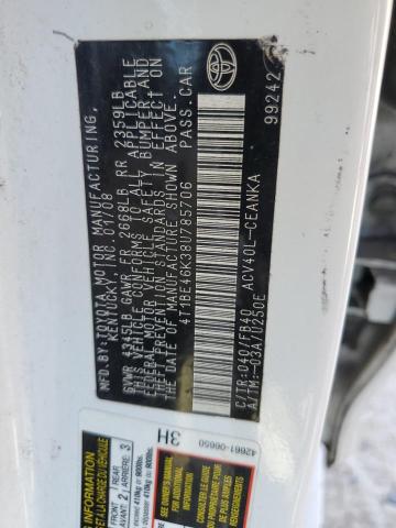 Photo 10 from auction – 2008 TOYOTA CAMRY CE with VIN 4T1BE46K38U785706