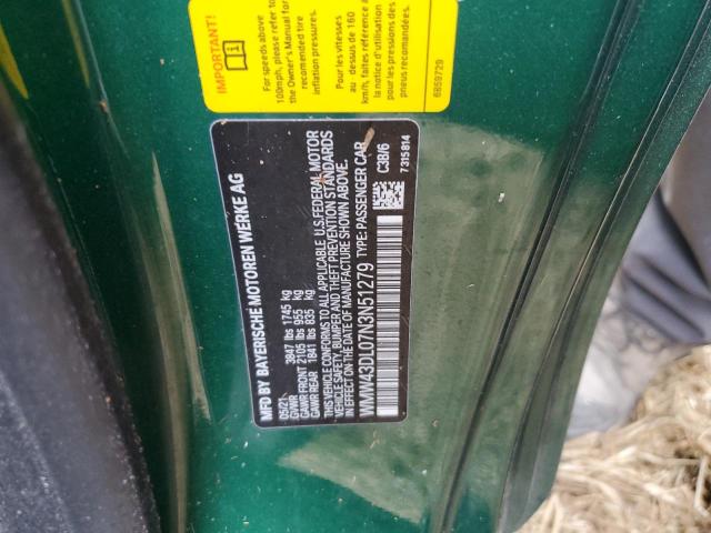 Photo 10 from auction – 2022 MINI COOPER S with VIN WMW43DL07N3N51279