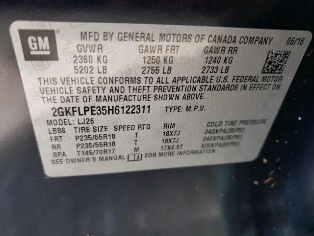 Photo 10 from auction – 2017 GMC TERRAIN SL with VIN 2GKFLPE35H6122311
