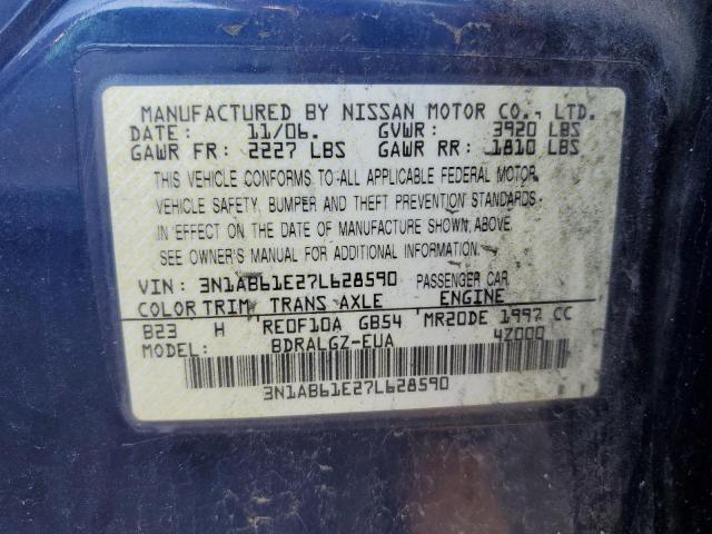 Photo 10 from auction – 2007 NISSAN SENTRA 2.0 with VIN 3N1AB61E27L628590