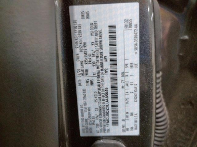 Photo 10 from auction – 2020 FORD ESCAPE TIT with VIN 1FMCU9DZ3LUA85049