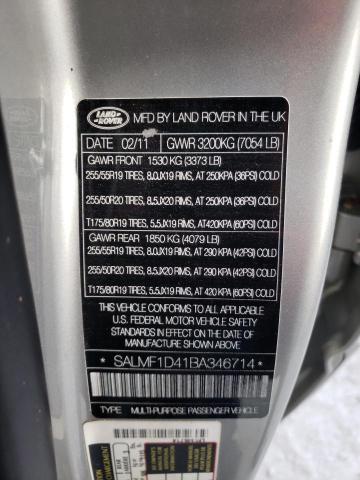 Photo 10 from auction – 2011 LAND ROVER RANGE ROVE with VIN SALMF1D41BA346714