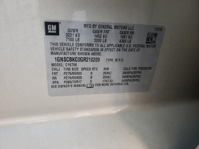 Photo 10 from auction – 2016 CHEVROLET TAHOE C150 with VIN 1GNSCBKC0GR210209