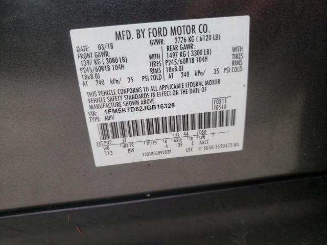 Photo 10 from auction – 2018 FORD EXPLORER X with VIN 1FM5K7D82JGB16328