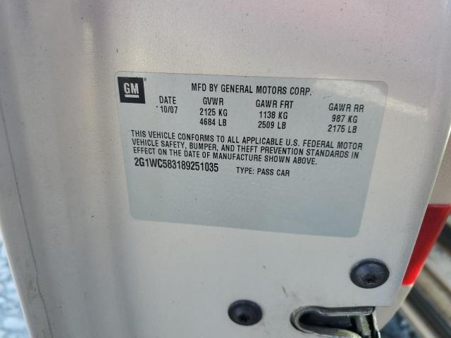 Photo 10 from auction – 2008 CHEVROLET IMPALA LT with VIN 2G1WC583189251035