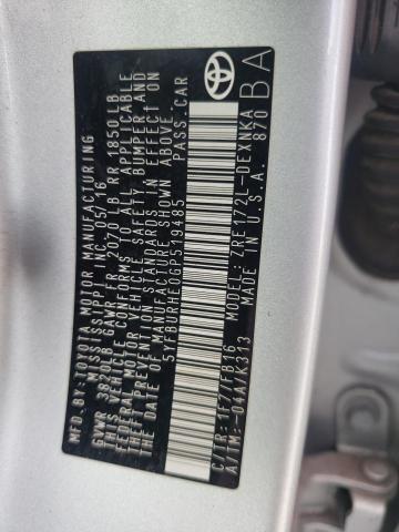 Photo 10 from auction – 2016 TOYOTA COROLLA L with VIN 5YFBURHE0GP519485