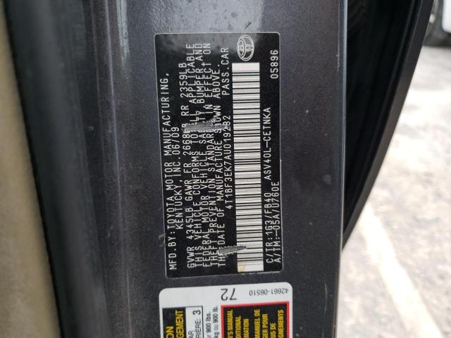 Photo 10 from auction – 2010 TOYOTA CAMRY BASE with VIN 4T1BF3EK7AU019282