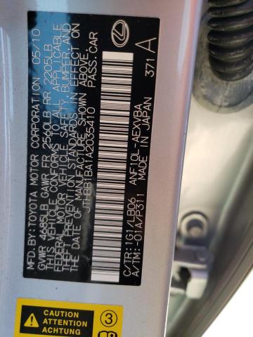 Photo 10 from auction – 2010 LEXUS HS 250H with VIN JTHBB1BA1A2035410