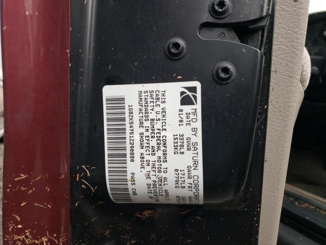 Photo 10 from auction – 2001 SATURN SL2 with VIN 1G8ZK54751Z290880