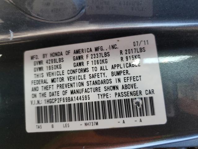 Photo 10 from auction – 2011 HONDA ACCORD SE with VIN 1HGCP2F69BA144595