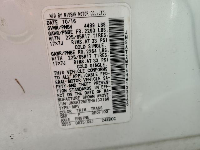 Photo 10 from auction – 2017 NISSAN ROGUE S with VIN JN8AT2MT5HW133166