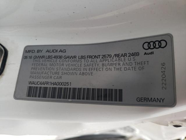Photo 10 from auction – 2017 AUDI S5 with VIN WAUC4AFR1HA000251