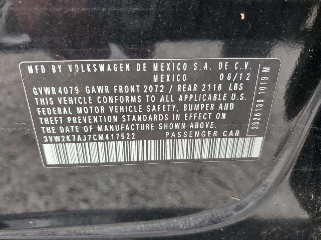 Photo 10 from auction – 2012 VOLKSWAGEN JETTA BASE with VIN 3VW2K7AJ7CM417522