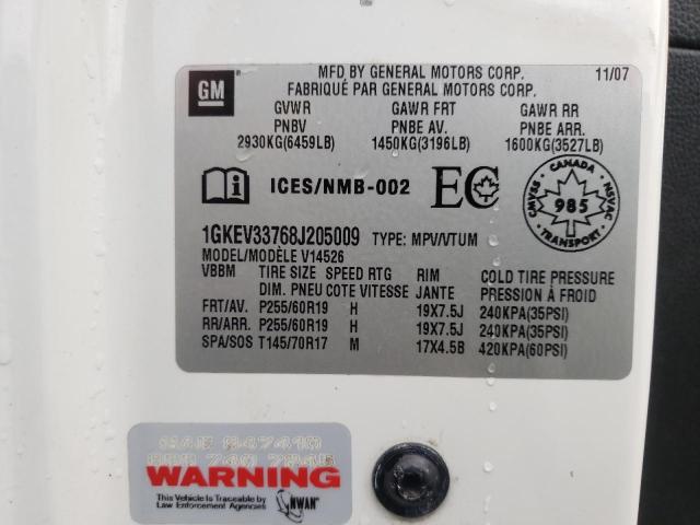 Photo 10 from auction – 2008 GMC ACADIA SLT with VIN 1GKEV33768J205009