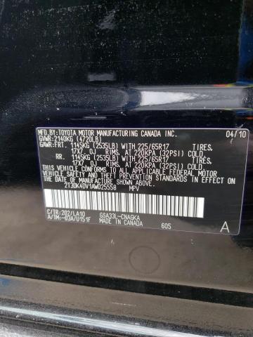 Photo 10 from auction – 2010 TOYOTA RAV4 LIMIT with VIN 2T3DK4DV1AW025558
