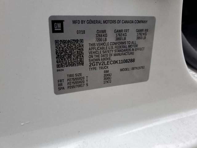 Photo 10 from auction – 2019 GMC SIERRA LIM with VIN 2GTV2LEC0K1108288