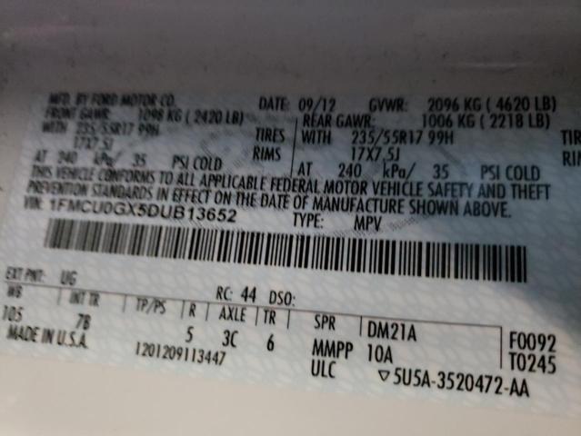 Photo 10 from auction – 2013 FORD ESCAPE SE with VIN 1FMCU0GX5DUB13652