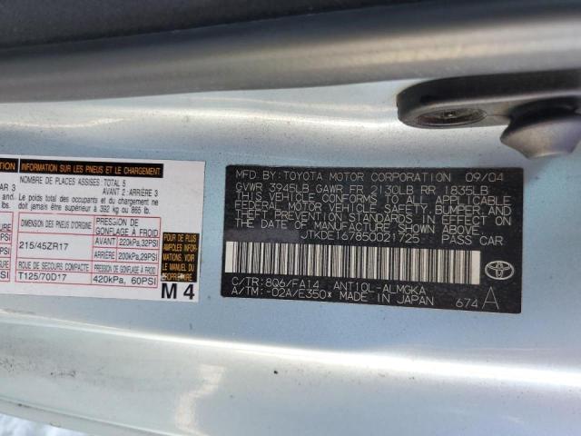 Photo 10 from auction – 2005 TOYOTA SCION TC with VIN JTKDE167850021725