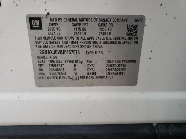 Photo 10 from auction – 2018 CHEVROLET EQUINOX LT with VIN 2GNAXJEV8J6157074