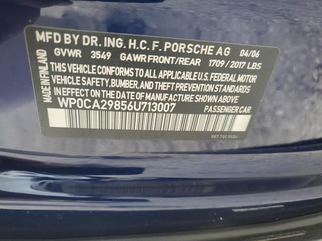 Photo 10 from auction – 2006 PORSCHE BOXSTER with VIN WP0CA29856U713007