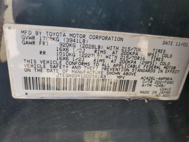 Photo 10 from auction – 2002 TOYOTA RAV4 with VIN JTEGH20V120058163