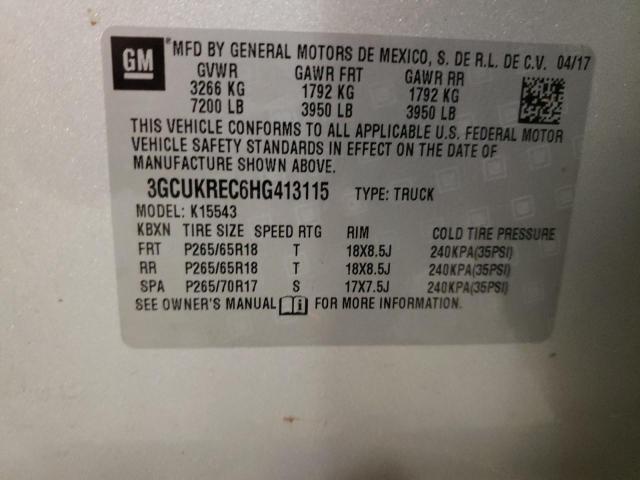 Photo 10 from auction – 2017 CHEVROLET 1500 with VIN 3GCUKREC6HG413115