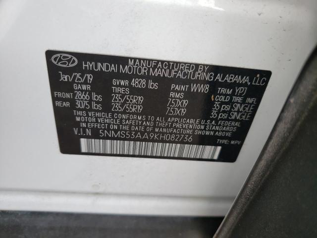 Photo 10 from auction – 2019 HYUNDAI SANTA FE L with VIN 5NMS53AA9KH082736