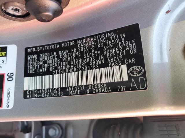 Photo 10 from auction – 2015 TOYOTA COROLLA L with VIN 2T1BURHE8FC301163