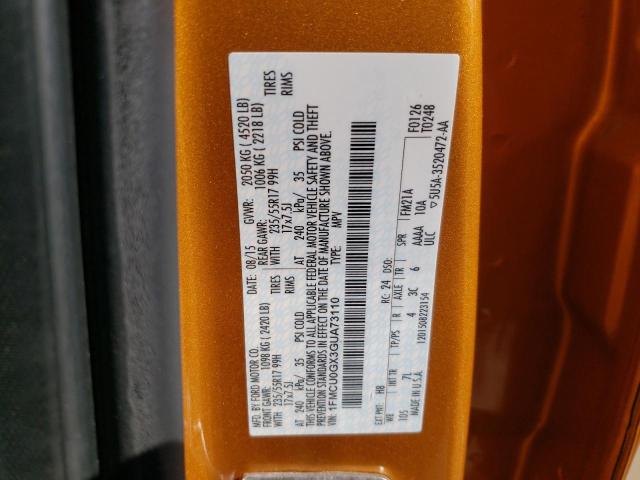 Photo 10 from auction – 2016 FORD ESCAPE SE with VIN 1FMCU0GX3GUA73110