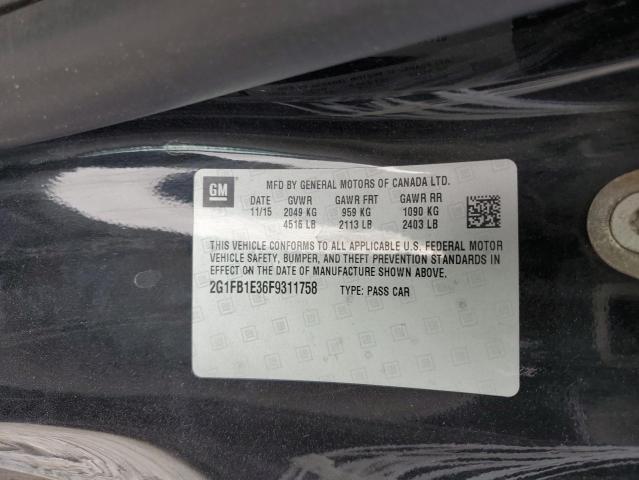 Photo 10 from auction – 2015 CHEVROLET CAMARO LS with VIN 2G1FB1E36F9311758