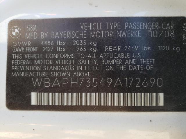 Photo 10 from auction – 2009 BMW 328 I with VIN WBAPH73549A172690