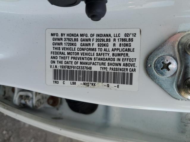 Фото 10 с аукциона – 2012 HONDA CIVIC EXL с VIN 19XFB2F91CE337648