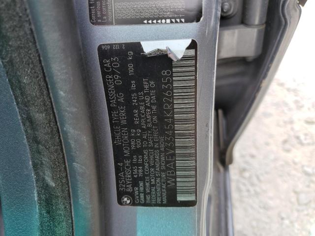 Photo 10 from auction – 2004 BMW 325 I with VIN WBAEV33454KR26358