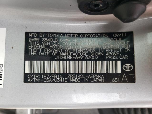 Photo 10 from auction – 2011 TOYOTA COROLLA BA with VIN JTDBU4EE6B9163002