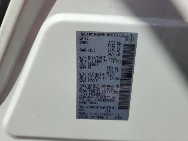 Photo 10 from auction – 2017 NISSAN PATHFINDER with VIN 5N1DR2MN7HC663841