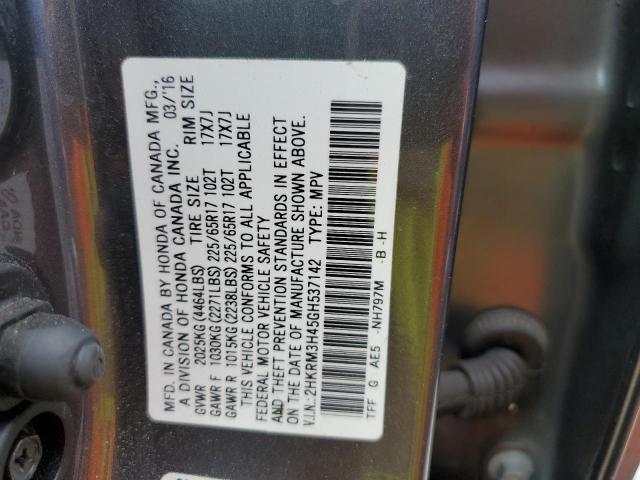 Photo 10 from auction – 2016 HONDA CR-V SE with VIN 2HKRM3H45GH537142