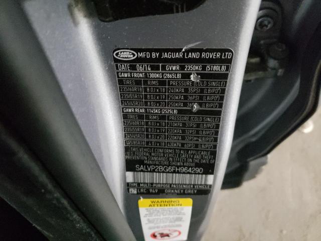 Photo 10 from auction – 2015 LAND ROVER RANGE ROVE with VIN SALVP2BG6FH964290