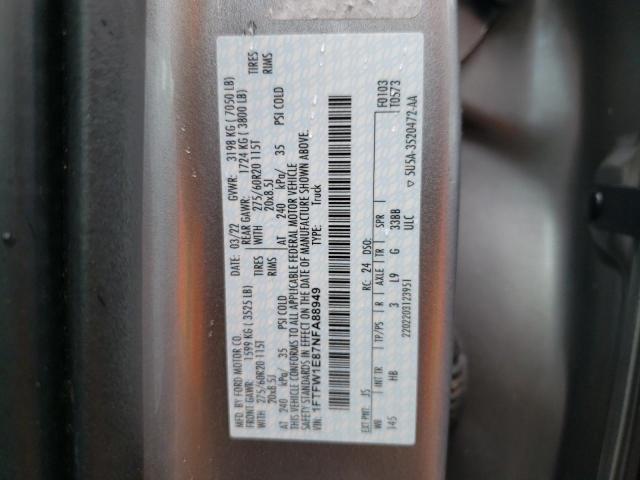 Photo 10 from auction – 2022 FORD F150 SUPER with VIN 1FTFW1E87NFA88949
