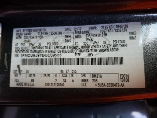 Photo 10 from auction – 2013 FORD ESCAPE TIT with VIN 1FMCU9J97DUC09555
