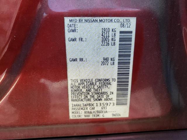 Photo 10 from auction – 2013 NISSAN ALTIMA 2.5 with VIN 1N4AL3AP8DC135973