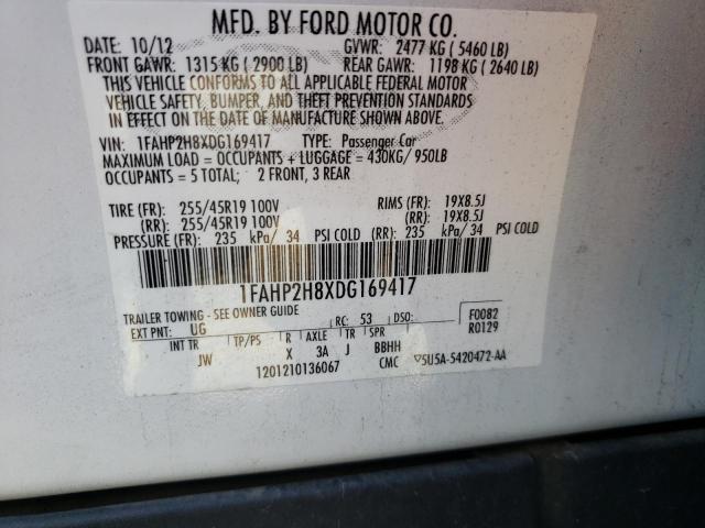 Photo 10 from auction – 2013 FORD TAURUS SEL with VIN 1FAHP2H8XDG169417