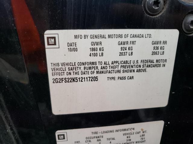 Photo 10 from auction – 2001 PONTIAC FIREBIRD with VIN 2G2FS22K512117205