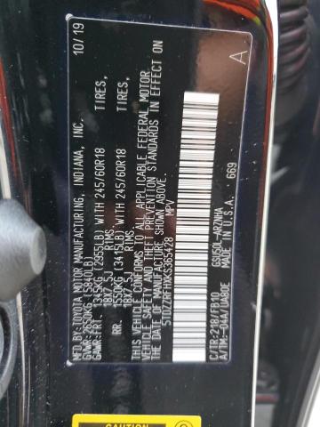 Photo 10 from auction – 2019 TOYOTA HIGHLANDER with VIN 5TDZZRFHXKS365428