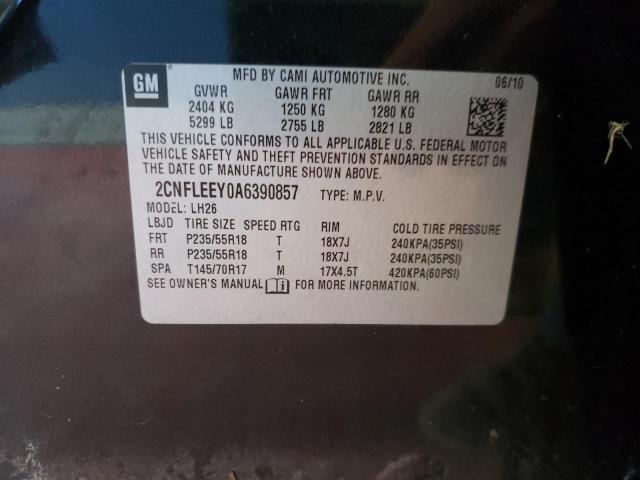 Photo 10 from auction – 2010 CHEVROLET EQUINOX LT with VIN 2CNFLEEY0A6390857